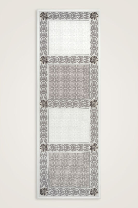 Dört Mevsim Gri Pamuk Floş Şal 70x210 - 2