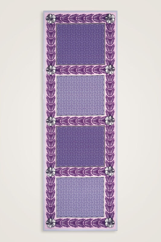 Dört Mevsim Lila Pamuk Floş Şal 70x210 - 2
