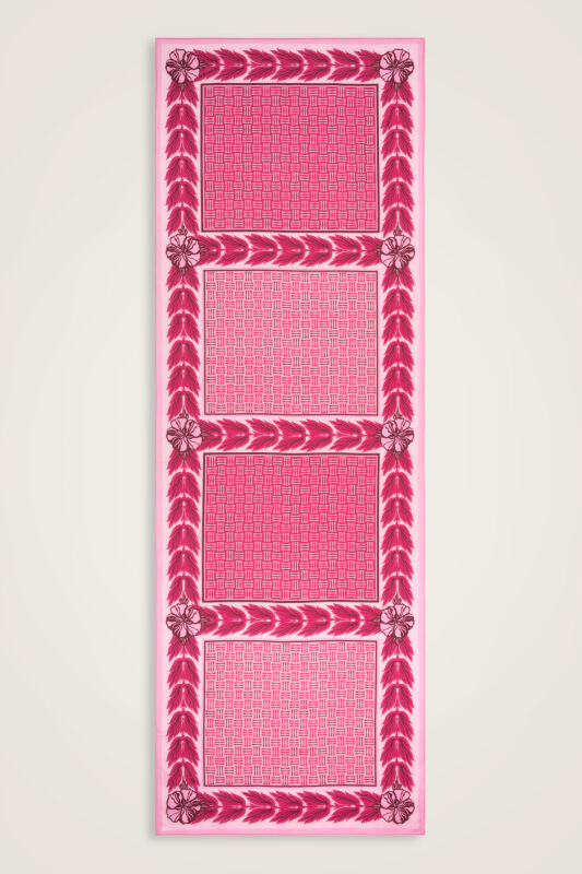 Dört Mevsim Pembe Pamuk Floş Şal 70x210 - 2