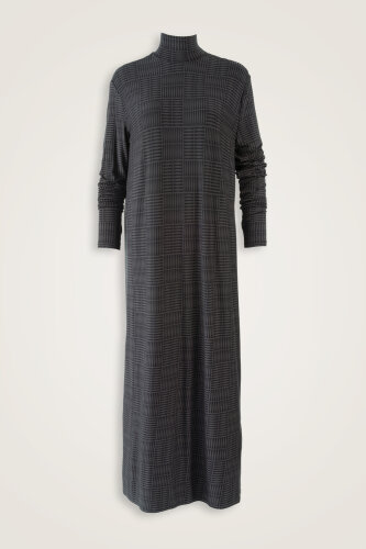 Double I Anthracite Turtleneck Combed Cotton Dress 