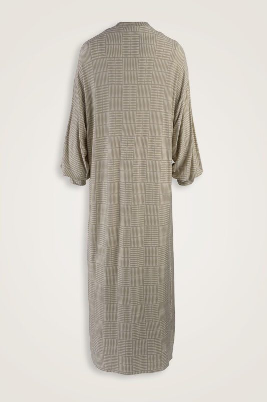 Double I Beige Sleeveless Rib Combed Cotton Dress - 2