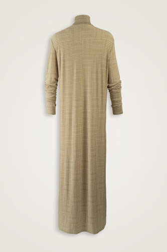 Double I Beige Turtleneck Combed Cotton Dress - 2