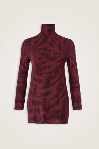 Double I Bordo Uzun Supreme Bluz - Imannoor