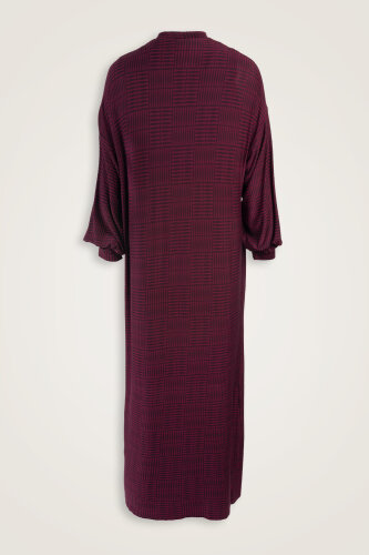 Double I Burgundy Sleeveless Rib Combed Cotton Dress - 2