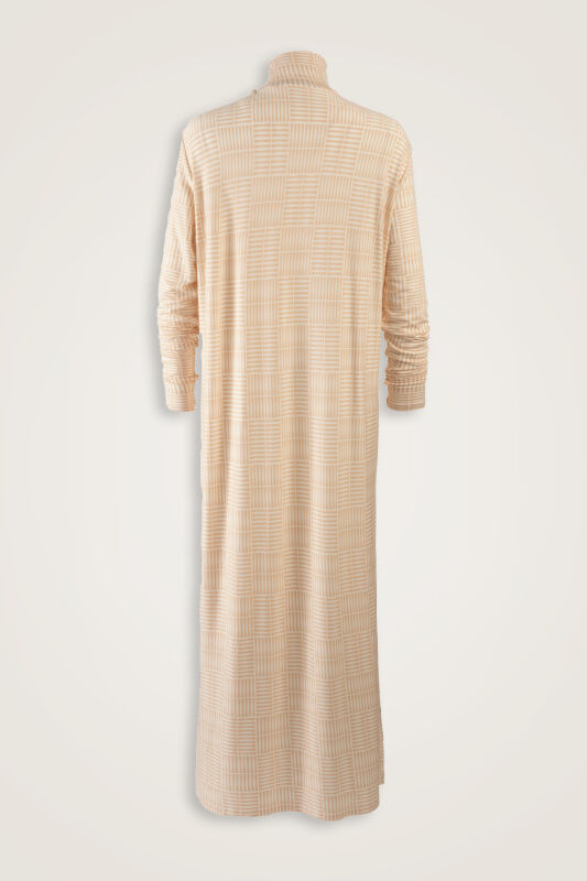 Double I Cream Turtleneck Combed Cotton Dress - 2