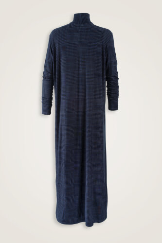 Double I Navy Blue Turtleneck Combed Cotton Dress - 2