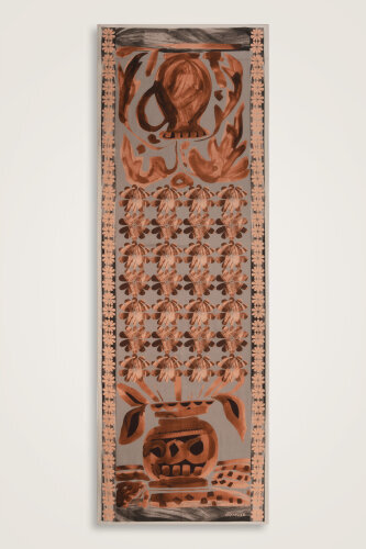 Double Potted Beige Cotton Silk Shawl - Imannoor (1)