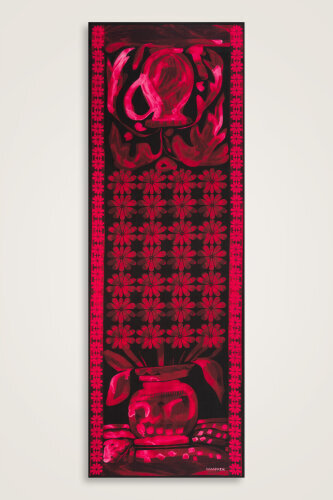 Double Potted Fuchsia Cotton Silk Shawl - Imannoor (1)