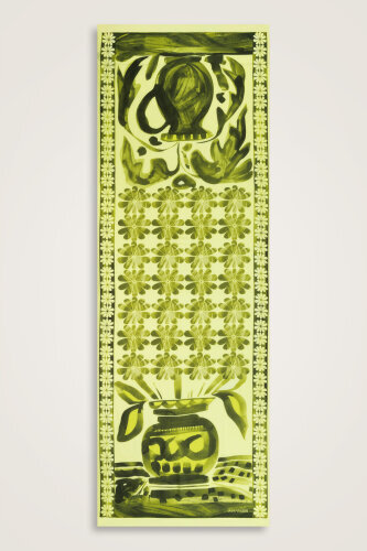 Double Potted Green Cotton Silk Shawl - Imannoor (1)