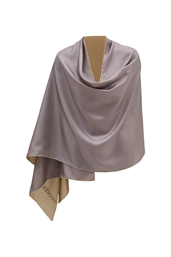 Double Sided Mulberry Silk Shawl Grey - 4