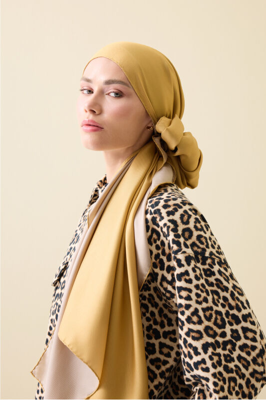 Double Sided Mulberry Silk Shawl Gold - 1