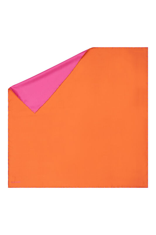 Double Sided Silk Scarf Pink-Orange - 1