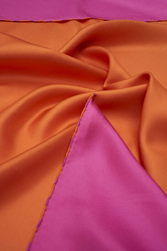 Double Sided Silk Scarf Pink-Orange - 2