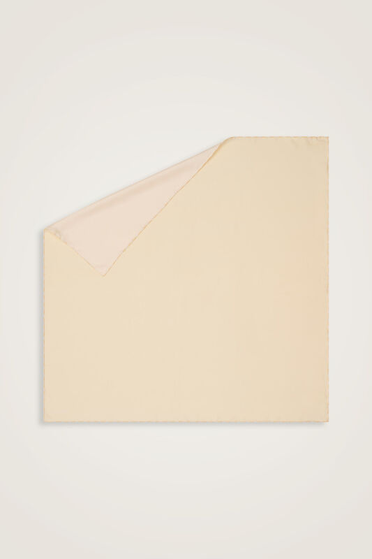 Double Sided Silk Scarf Yellow-White - 1