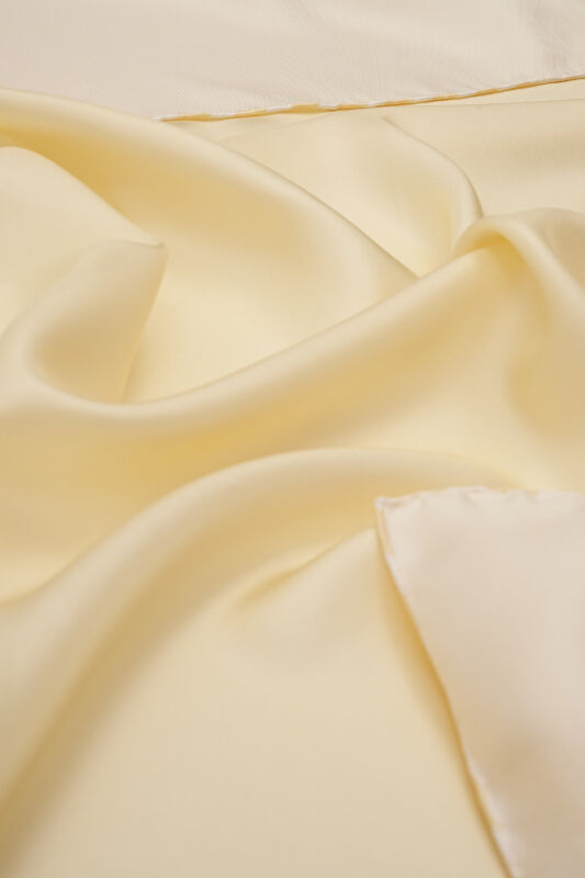 Double Sided Silk Scarf Yellow-White - 2