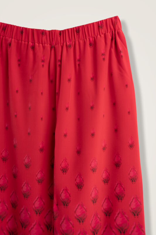Drop Red Crepe Silk Trousers - 2