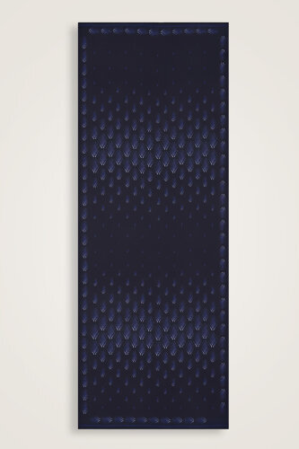 Drops Silk Shawl Navy - 2