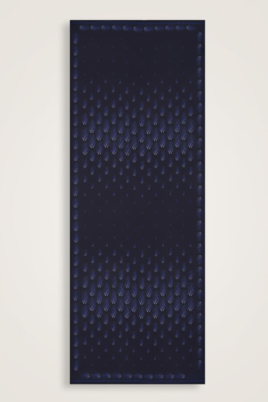Drops Silk Shawl Navy - 2