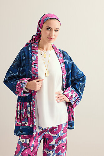 Düz Beyaz Tivil İpek Kolsuz Bluz - Imannoor (1)