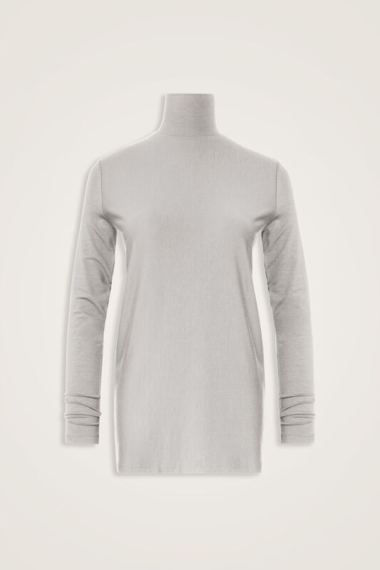 Düz Renk Açık Taş Uzun Supreme Bluz - 1