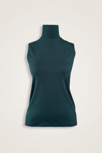  Düz Renk Lacivert Uzun Supreme Kolsuz Bluz - Imannoor