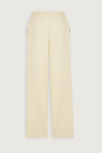 Ecru Linen Trousers with Pockets - 2