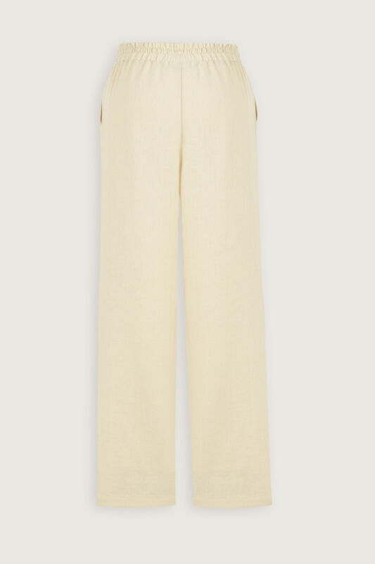 Ecru Linen Trousers with Pockets - 2