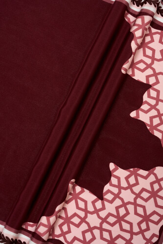 Eight Tulip Silk Shawl Burgundy - 3