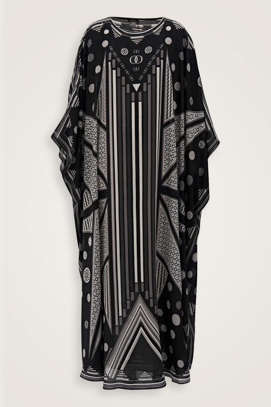 Esen Yolu Siyah İpek Kaftan - 2