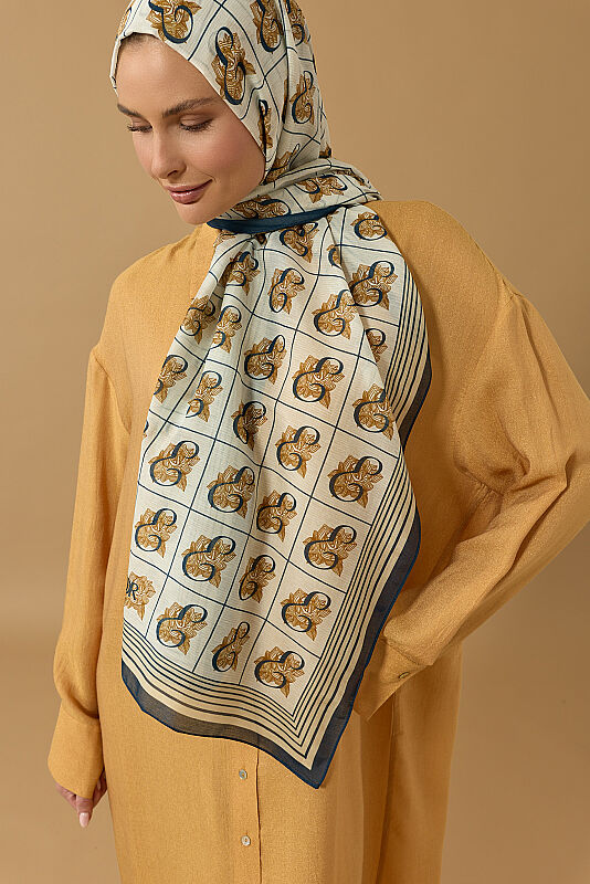 Esma Collection [E] Daytime Cotton Silk Scarf - 3