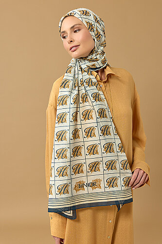 Esma Collection [H] Daytime Cotton Silk Scarf - 1