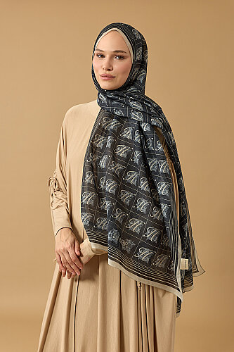 Esma Collection [H] Night Cotton Silk Scarf 