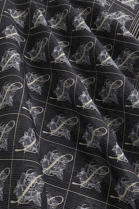 Esma Collection [L] Night Cotton Silk Scarf - 2