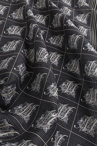 Esma Collection [M] Night Cotton Silk Scarf 70x200 - 2