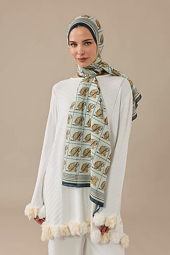 Esma Collection [P] Daytime Cotton Silk Scarf - 3