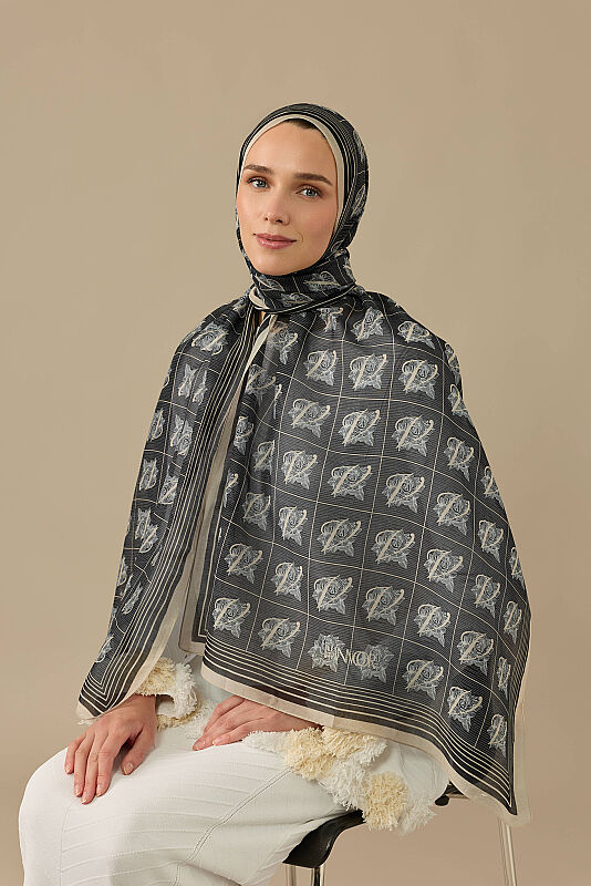 Esma Collection [V] Night Cotton Silk Scarf - 1
