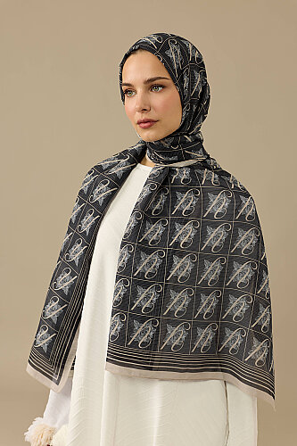 Esma Collection [Y] Night Cotton Silk Scarf - 3