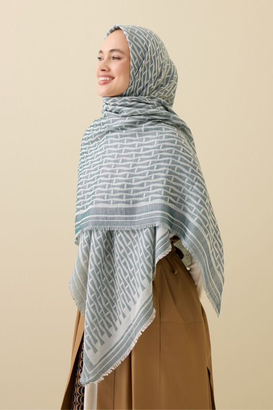 Eye of Iman Silk Shawl Green - 1