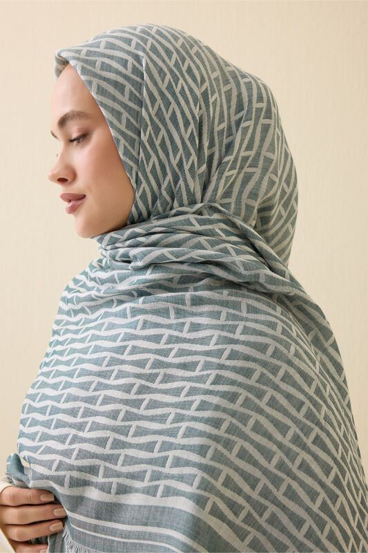 Eye of Iman Silk Shawl Green - 5