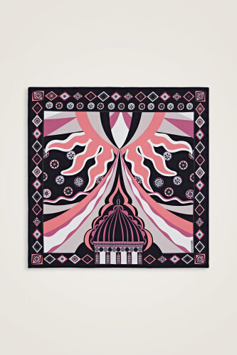 Fairy Tale Dome Silk Scarf Black 