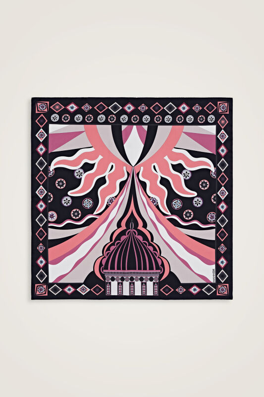 Fairy Tale Dome Silk Scarf Black - 1