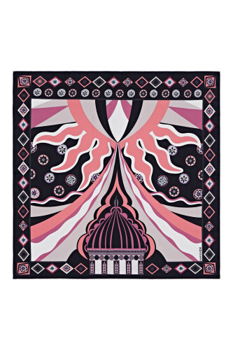 Fairy Tale Dome Silk Scarf Black - 1