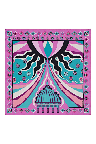 Fairy Tale Dome Silk Scarf Fuchsia 