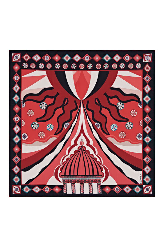 Fairy Tale Dome Silk Scarf Red - 1