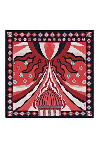 Fairy Tale Dome Silk Scarf Red 