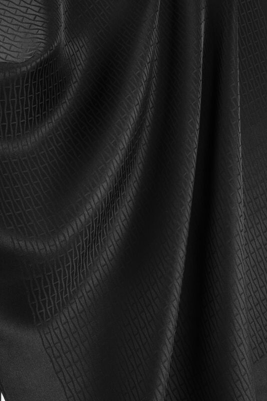 Faith I Black Jacquard Silk Shirt Scarf - 2