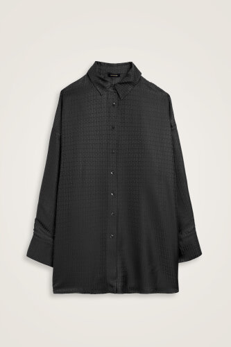 Faith I Black Jacquard Silk Shirt 
