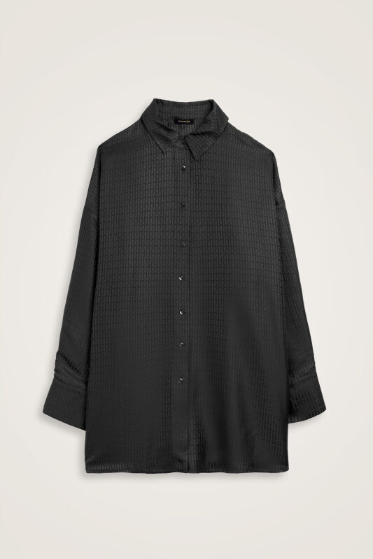 Faith I Black Jacquard Silk Shirt - 1
