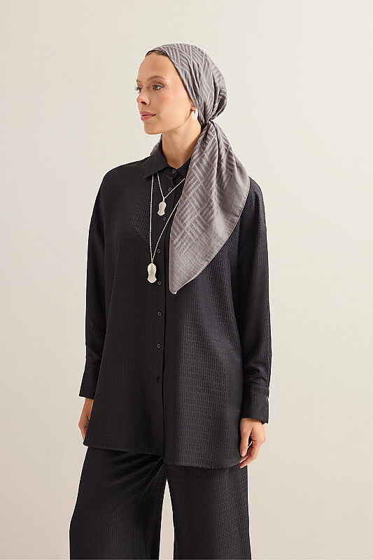 Faith I Black Jacquard Silk Shirt - 7