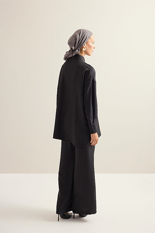 Faith I Black Jacquard Silk Shirt - 5